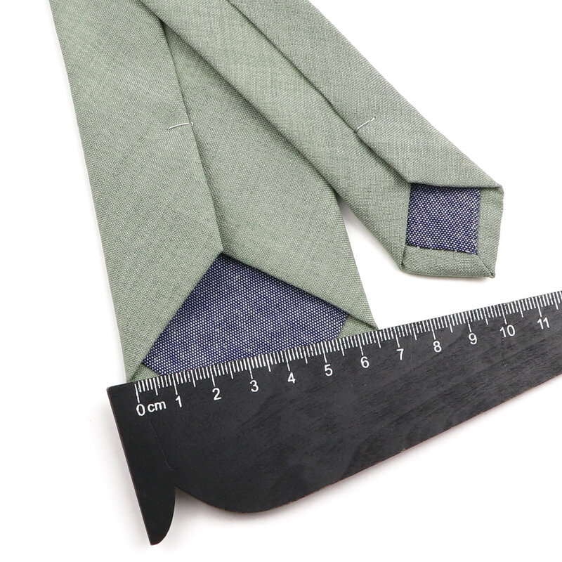 Cravates de Haute Qualité pour Homme, 100% Coton, Faites à la Main, Couleur Unie, Rose, Vert, Orange, 6.5cm