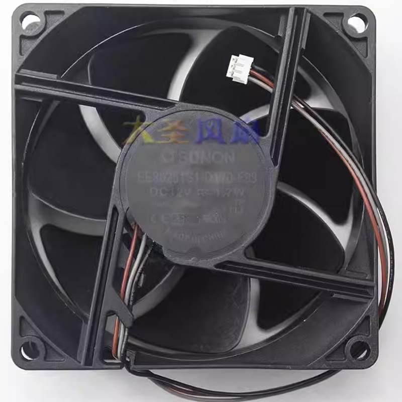 for SUNON EE80251S1-D170-F99 DC 12V 1.7W 3-pin 3-pin connector 80mm 80x80x25mm Server Square cooling fan