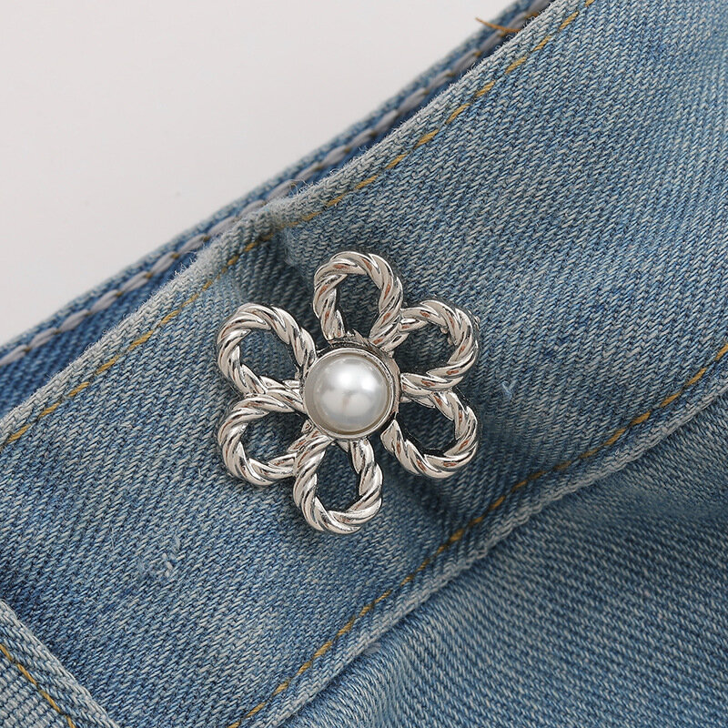 Neue handgemachte Blumen Hosen Knopf Taille Straffung Clip verstellbarer Verschluss für Jeans abnehmbare Schnalle Pin Zubehör Rock Frauen