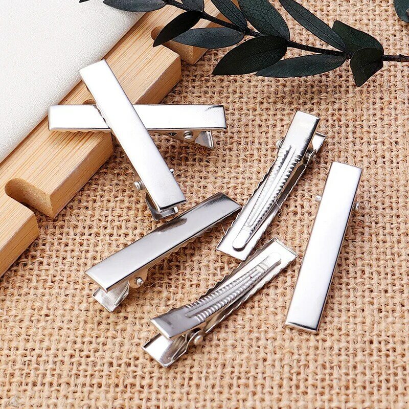 50Pcs Metal Hair Alligator Clips Accessories Square Duck Beak Clip DIY Jewelry Hairpins  Women Hair Styling Tool 2 Colors