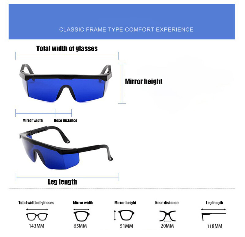 Лазерные очки, лазерные защитные очки, рабочая защита глаз, аксессуары для татуировок, высококачественные солнцезащитные очки с защитой от света