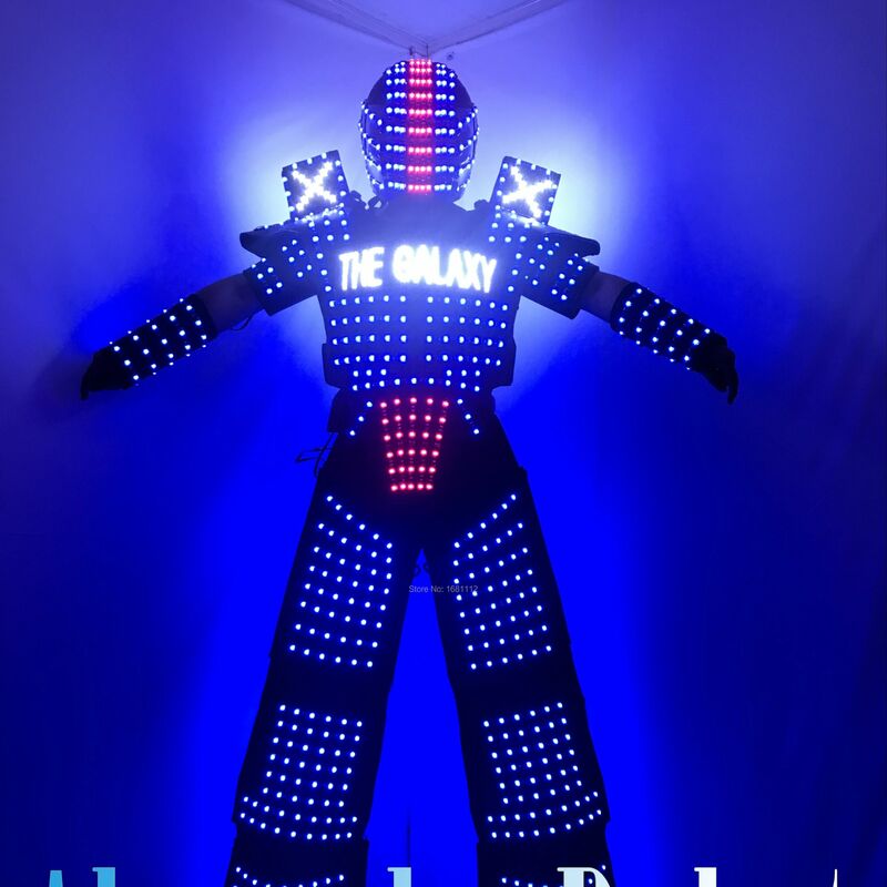 Светодиодные костюмы роботов, одежда, ходунки, светодиодный костюм, лазерные перчатки, быстрая доставка