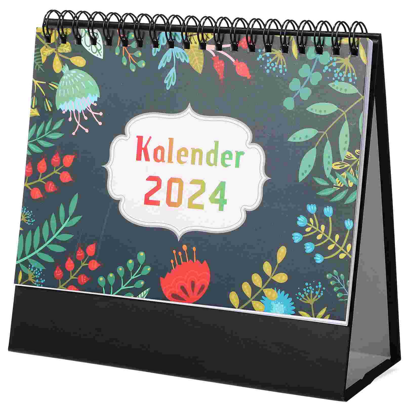 Schreibtisch kalender 2024 monatliche vertikale Kalender kleines stehendes Papier Büro zubehör