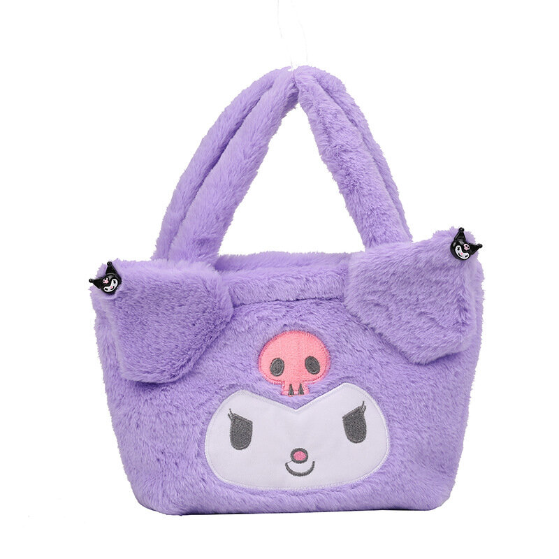 Kawaii Sanrio Cinnamoroll My Melody Kuromi peluche Tote Bags Cartoon Y2K Fashion Messenger Bags farcito Plushie borse regalo ragazza
