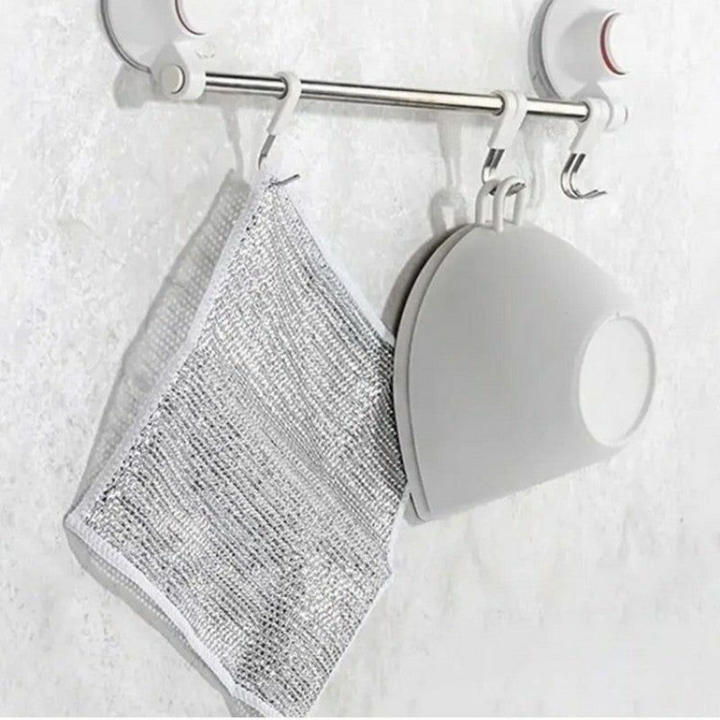 Metal Wire Dish Towel Dishcloths Reuse Non-stick Oil Iron Dishrag Kitchen Pan Pot Dishes Cleaning Rag Napery Dishcloth Rags 20cm