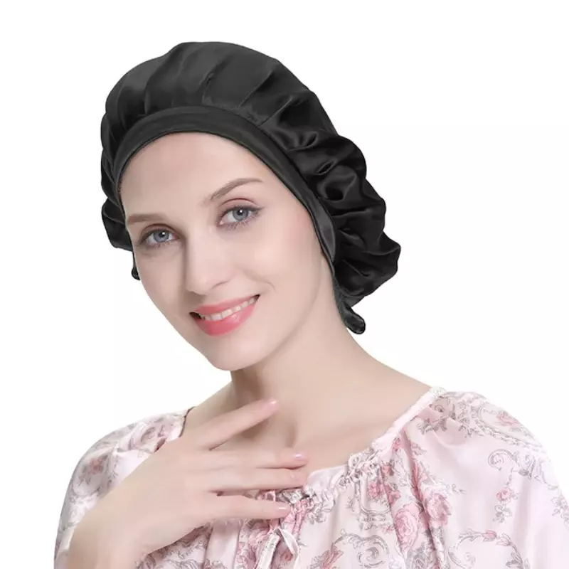 Женская флейка из чистого шелка, роскошная флейка для сна из натурального шелка, ночнушка, защитная шапочка для волос, тюрбан, головная повязка