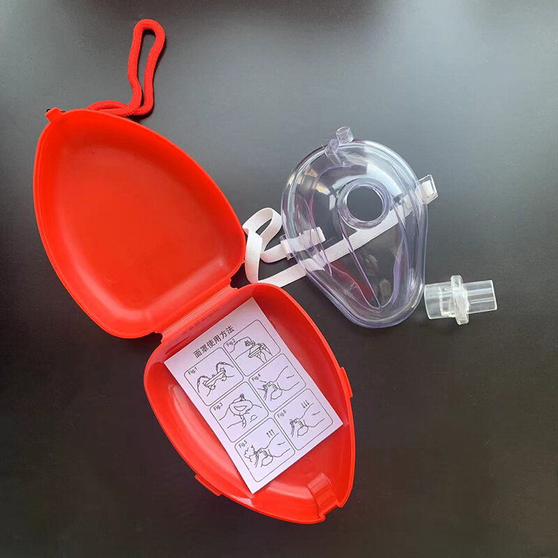 Mascarilla de respiración Artificial, máscara de válvula de respiración unidireccional, primeros auxilios, entrenamiento de RCP, protección de rescate, accesorios de máscara, 1 unidad