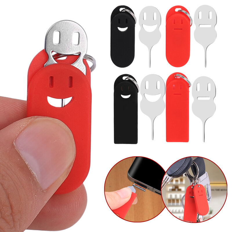 3Pcs Creative Sim Card Removal Tool Phone Chip SimCard Unlock Tray Eject Pin Needle Anti-lost Opener Ejector with Storage Case