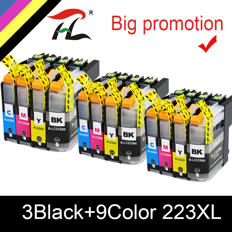 HTL-cartucho de tinta para impresora Brother, LC223, LC221, LC 223, DCP-J562DW, J4120DW, MFC-J480DW, J680DW, J880DW, J5320DW, 15 Uds.