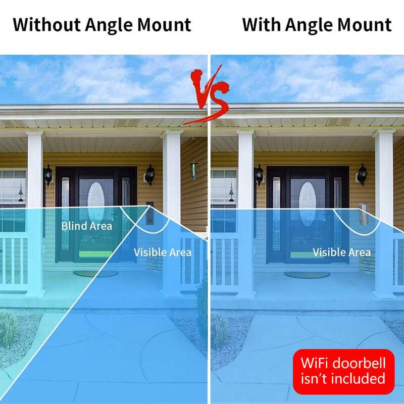 Adjustable Angle Doorbell Bracket for Ring Video Doorbell Household Doorbell Bracket Adjustable (Left and Right)