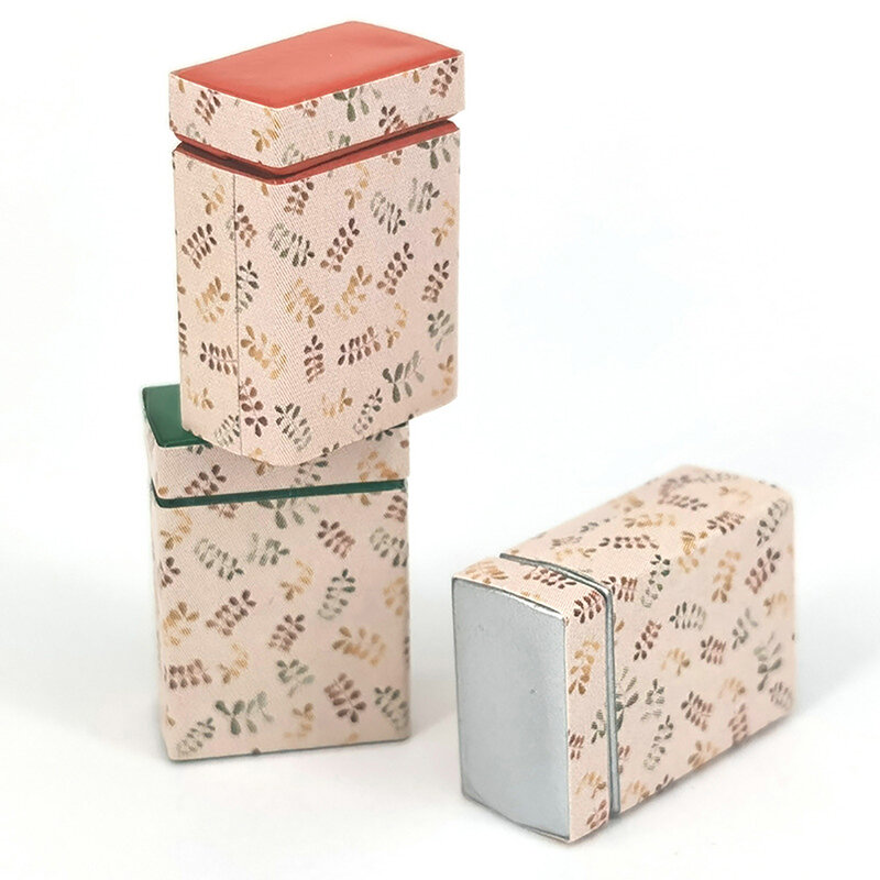 Miniature Metal Storage Box para Dollhouse, Pretend Play Brinquedos, Container Case, Bonecas Acessórios, 1:12