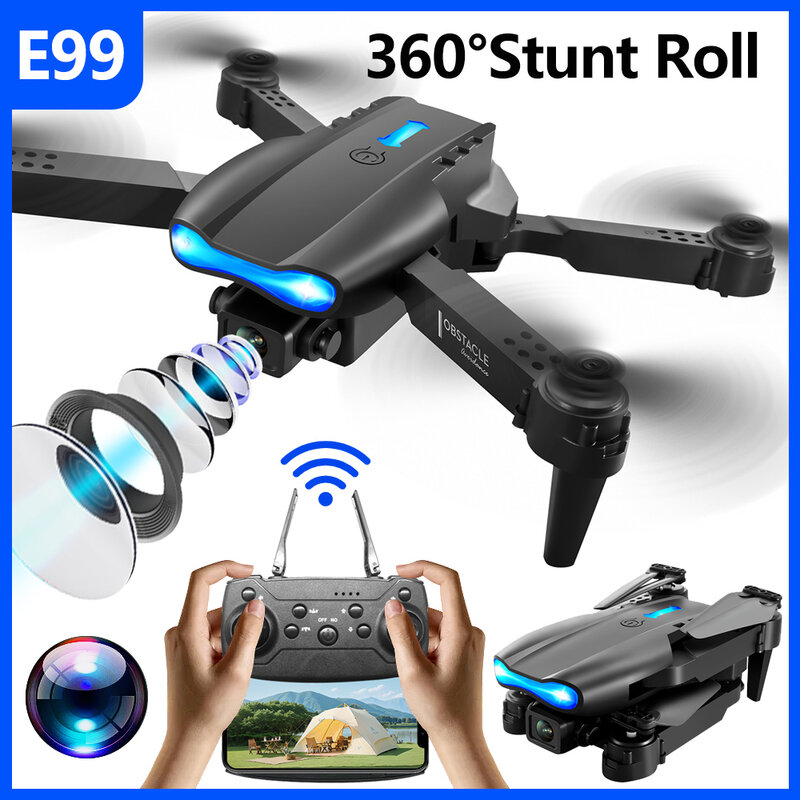 New One-click Drone E99 UAV 360-degree Rotating Folding MINI Remote Control WIFI Aerial Photography Quadcopter Toy Helicopter