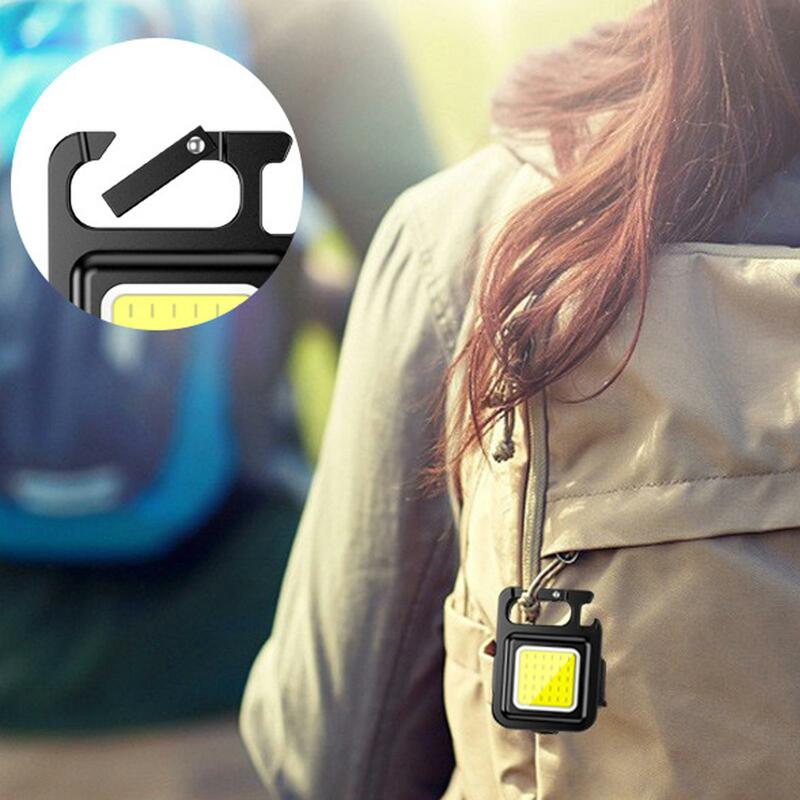 Magnet Cob Schlüssel bund Taschenlampe Taschenlampe wiederauf ladbare Not licht zum Wandern