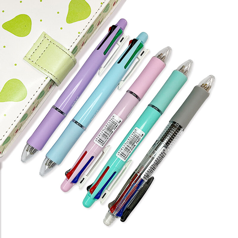 Stylos à bille multicolores 5 en 1, stylo à bille créatif 4 couleurs, recharge et crayon plomb, stylo multifonction, fournitures d'écriture de bureau et d'école