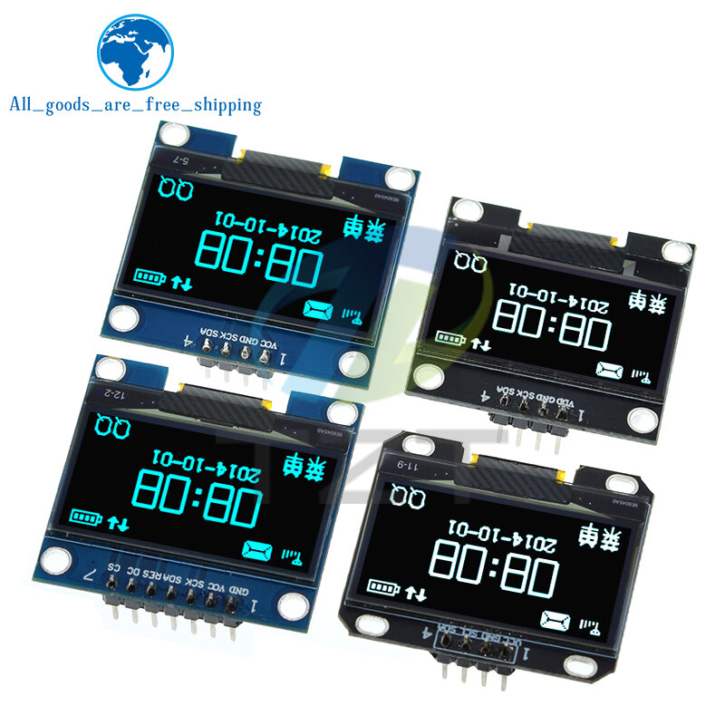 TZT modul OLED 1.3 inci SPI/IIC I2C berkomunikasi warna putih/biru 128X64 1.3 inci modul Display LED OLED LCD 1.3 "modul OLED