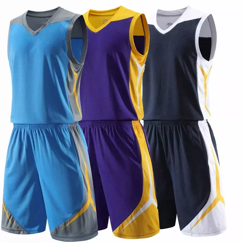 2022 New High Quality Men Basketball Jerseys Set Sports Tracksuits Clothes Kids Basketball Uniforms Kit College Sportswear
