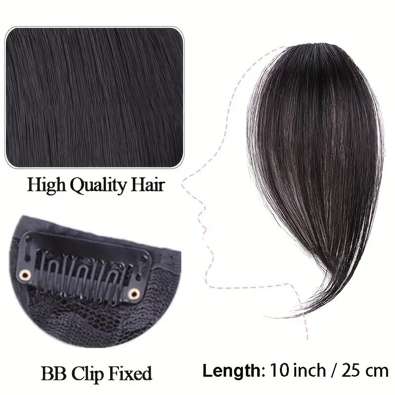 MSTN Synthetic Women's Fringe Clip Hair Bangs Wig Hair Middle Part Invisible Both Sides Bangs Wig Clip Extension
