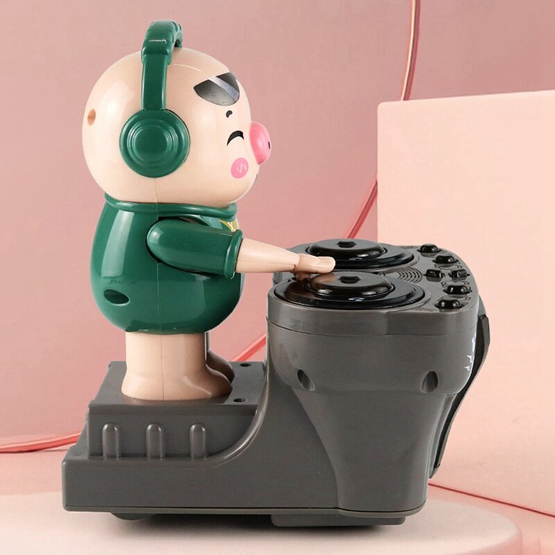 DJ Rock Pig giocattoli per bambini musica leggera divertente bambola elettronica per feste maiale Waddles balla giocattoli musicali