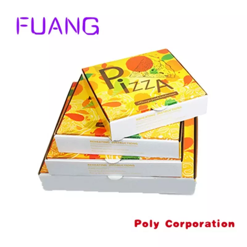 Custom  Wholesale custom printed with logo design disposable eco kraft bulk round cheap for 12" inch slice pizza box fries Burge