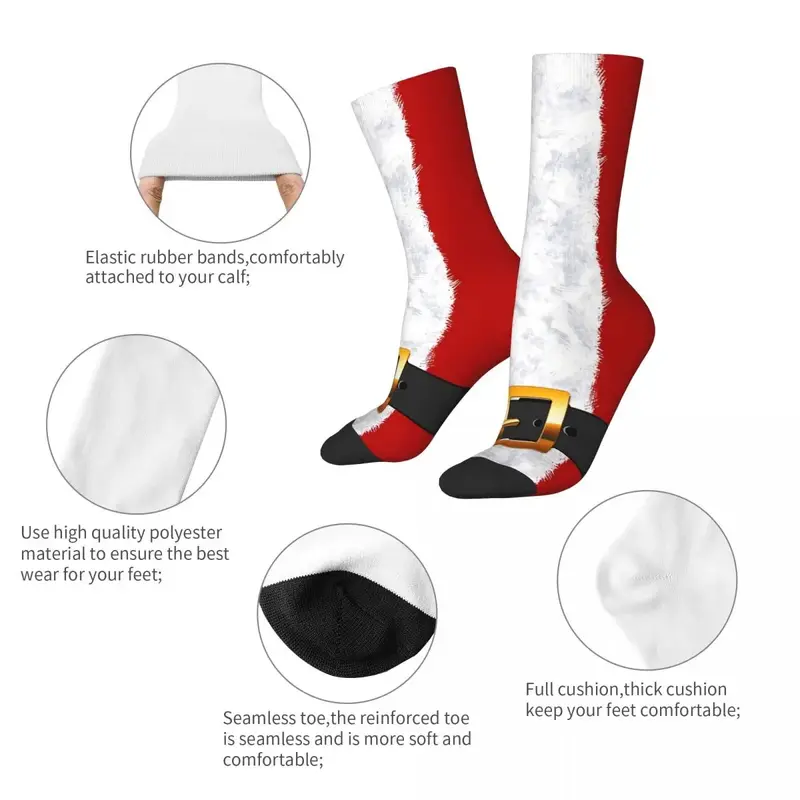 Kaus kaki gila lucu untuk pria setelan Santa Claus Hip Hop Harajuku pola mulus dicetak kaus kaki kru anak laki-laki hadiah baru