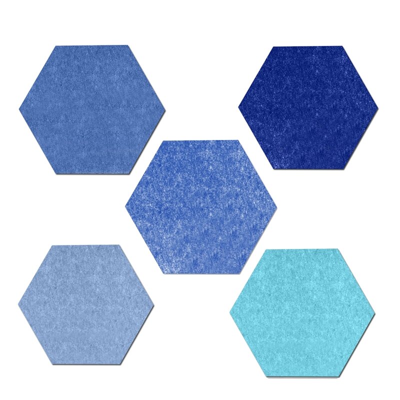5 Pcs Thick Felt Boards with Pushpins Hexagon Felt Board for Display Photo
