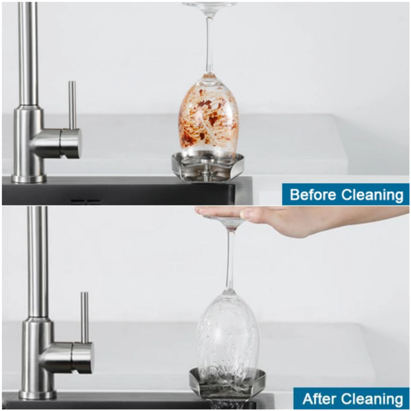 Luanniao Edelstahl Cup Washer Waschbecken Druck Rinser Automatische Küche Zubehör Tasse Washer Maschine Für Waschbecken Reinigung Werkzeuge