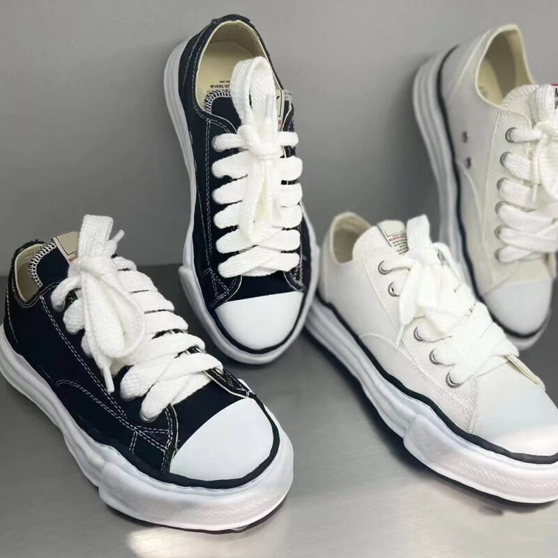 MMY-Mihara sapatos de lona com cordões para homens e mulheres, sapatos casuais, Yasuhiro Couple Board Sneakers, dissolver sola, rua alta
