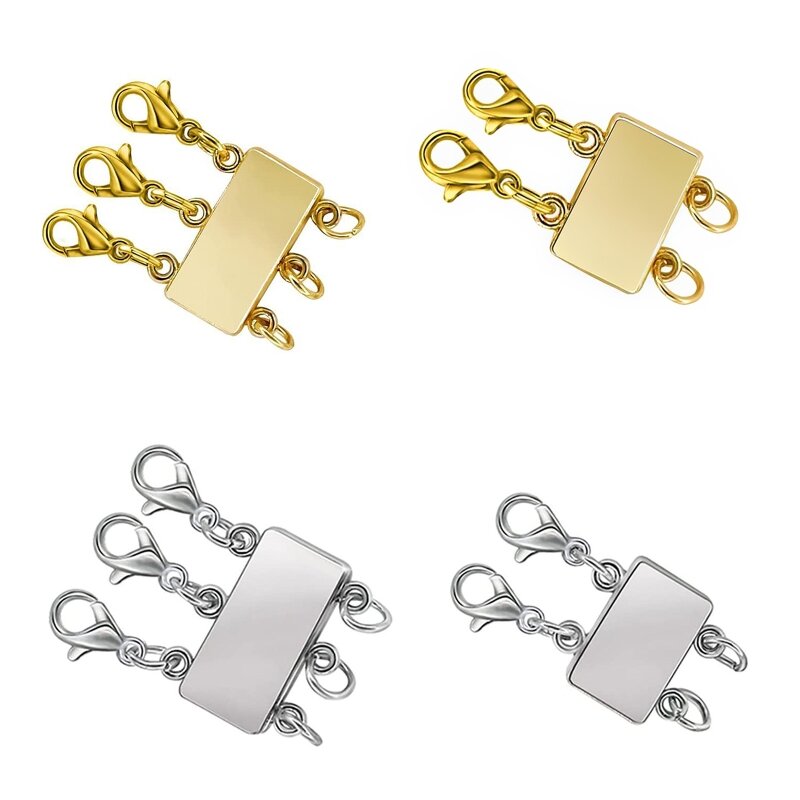 Fermoir à plusieurs brins pour collier, serrure magnétique, connecteur de collier, pour Bracelet à plusieurs couches, or argent