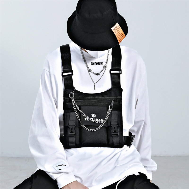 Functional Tactical Bag Vest Bag Personality Bag Workwear Ins Fashion Brand Street Chest Bag Men's Hip-hop Bag
