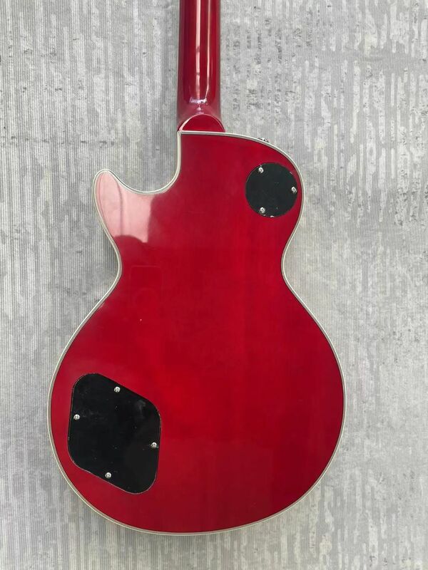 Guitarra con logotipo, 3 púas, chapa superior CS, hecha en China, fuera del estante, cuerpo de caoba, alta calidad