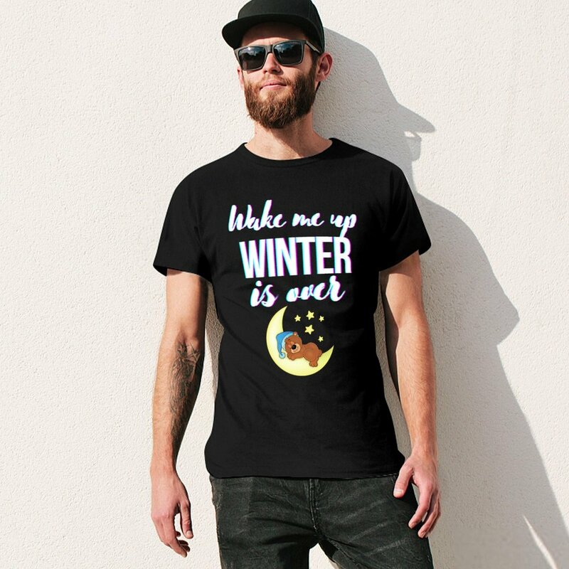 Maak Me Wakker Als De Winter Voorbij Is T-Shirt Kawaii Kleding Esthetische Kleding Mannen T-Shirts