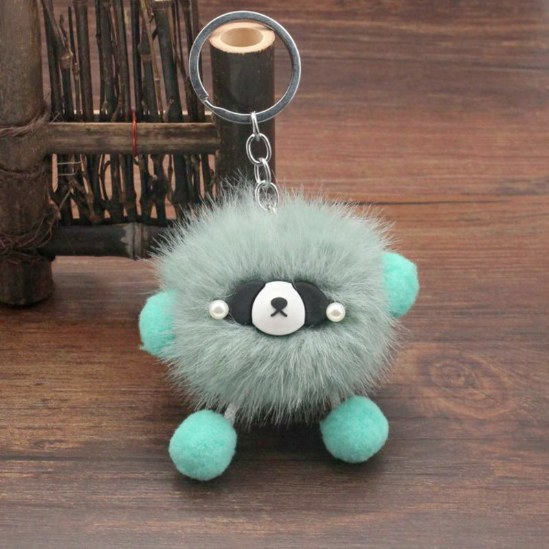 1Pcs Plush Dumb Bear Keychain Animal Pendant Keyring Pets Doll Gift Handbag Key Holder DIY Jewelry Clothing Crafts Accessory