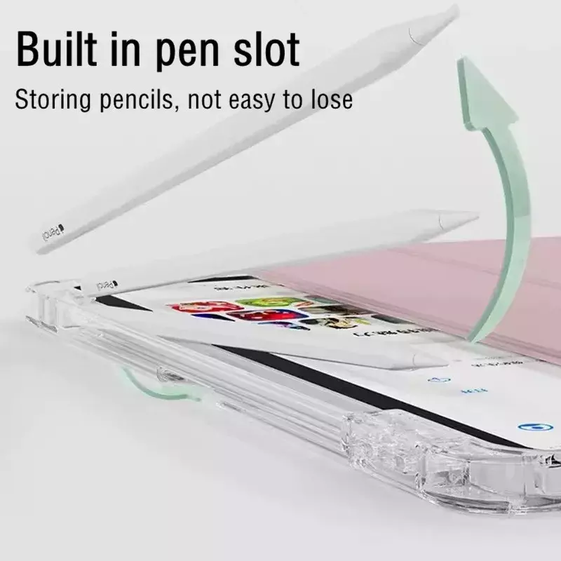 Transparente Stift halter abdeckung für iPad Air 5 Air 4 3 2 1 iPad 10. 9 8 7 6. Gneration Pro 10,5 11 Zoll Soft Silicone Fall