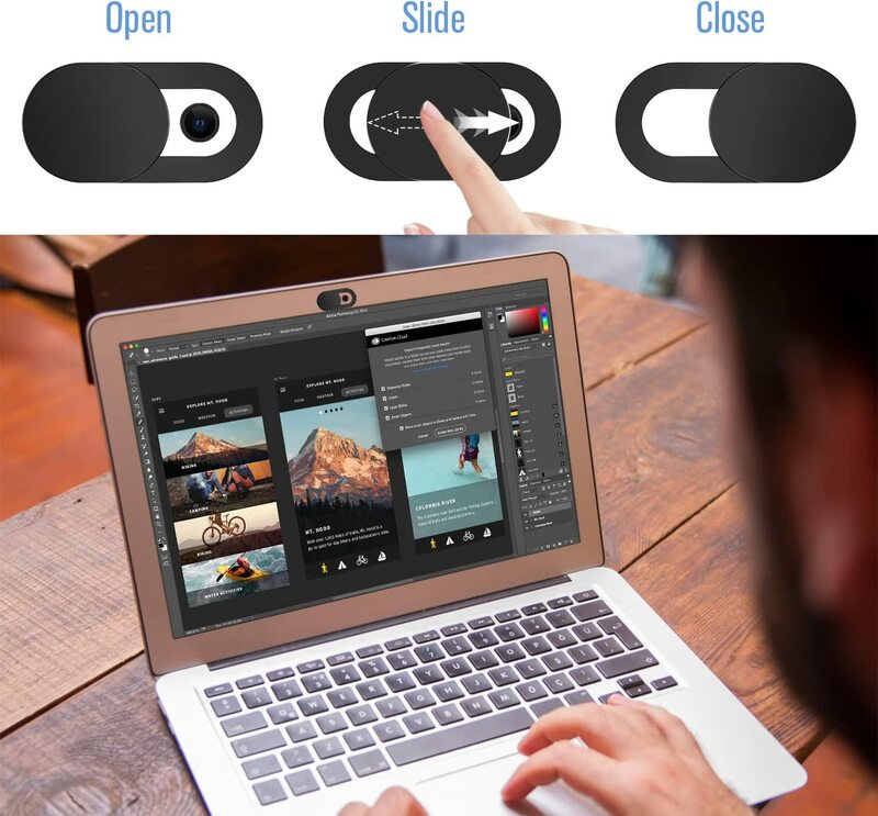 Capa de plástico Webcam para iPad Tablet, Slider ímã do obturador, Lentes para telefone móvel, Privacidade Etiqueta, Web Laptop, PC