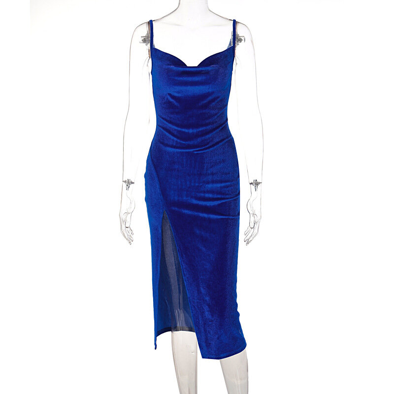 2024 элегантное вечернее платье для женщин, летнее Бархатное облегающее платье средней длины, женские Клубные платья без рукавов с открытыми плечами и открытой спиной