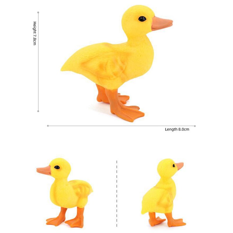 Farm Ducks Realistic Animal Figurines Duckling Little Duck Animal Figures for Children's Party Favors Toys Yellow