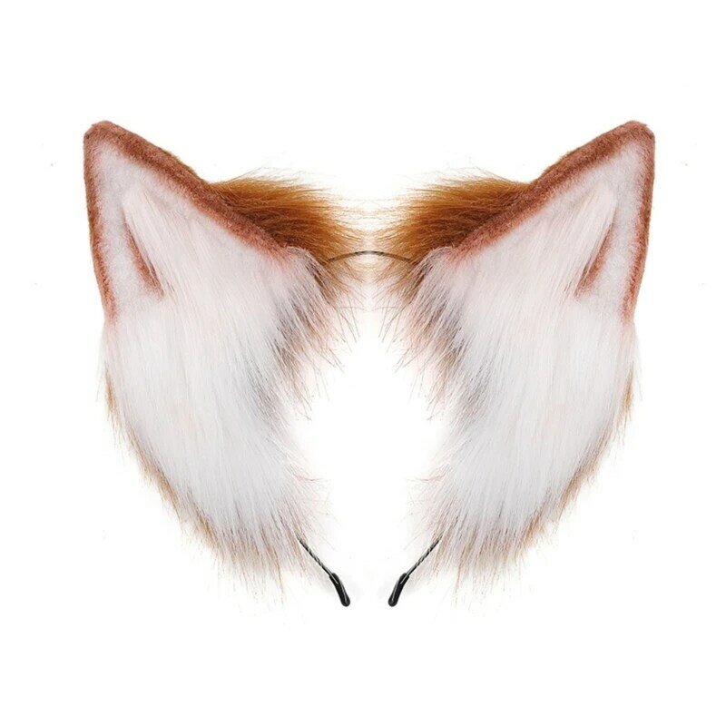 귀여운 동물 머리 후프 봉제 고양이 귀 머리띠 드레스 파티 고양이 가짜 모피 귀 머리띠 코스프레 의상 헤어 액세서리