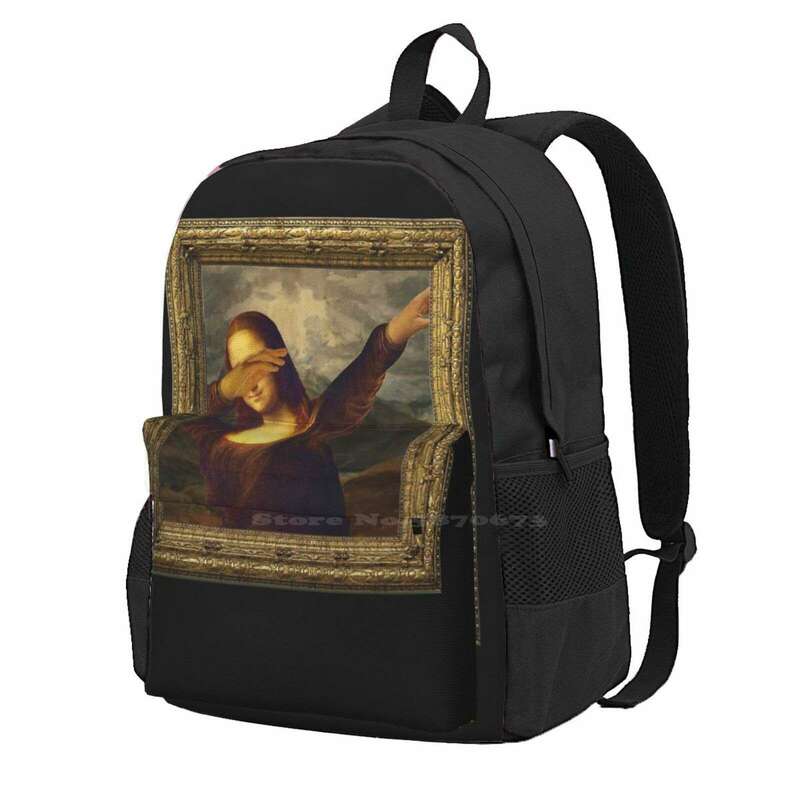 Дизайнерский рюкзак Dabbing с 3d рисунком Моны Лизы, Студенческая сумка, забавный мем, Мона Лиза, даб, классная клетка Davinci Monalisa