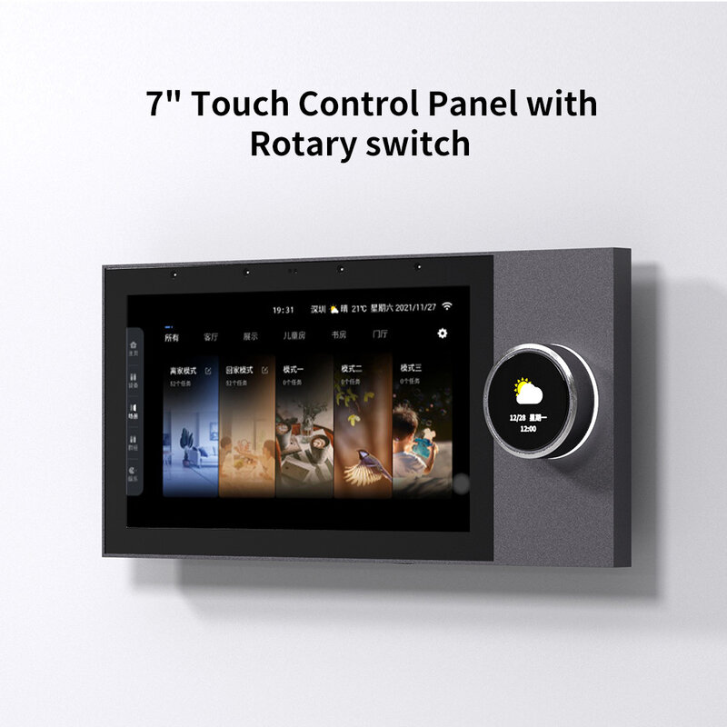 Tuya Zigbee-Panel de Control para casa inteligente, 7 pulgadas, Wifi, un clic, multifunción, puerta de enlace Bluetooth integrada, electrónica