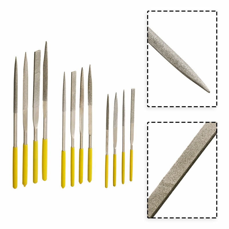 Efficiente per la molatura di File piatti Ultra sottili Set 4 pezzi di strumenti di taglio assortiti per una modellatura ottimale della giada e per la molatura