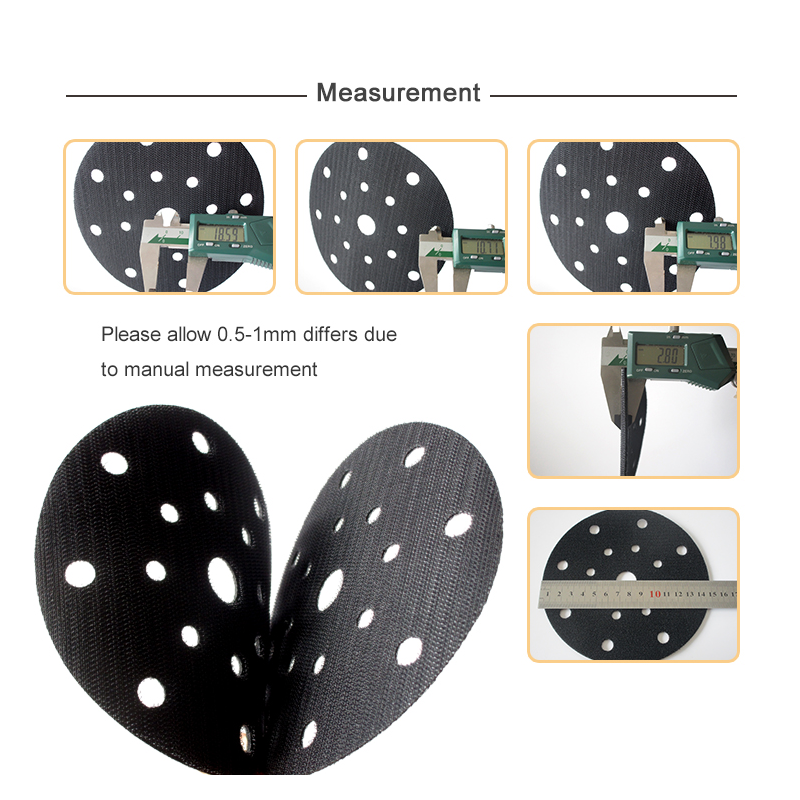 Almohadilla de interfaz de 6 pulgadas y 17 agujeros, disco de protección de 150mm, 1 piezas, negro, para lijadora, pulido y molienda, gancho y bucle