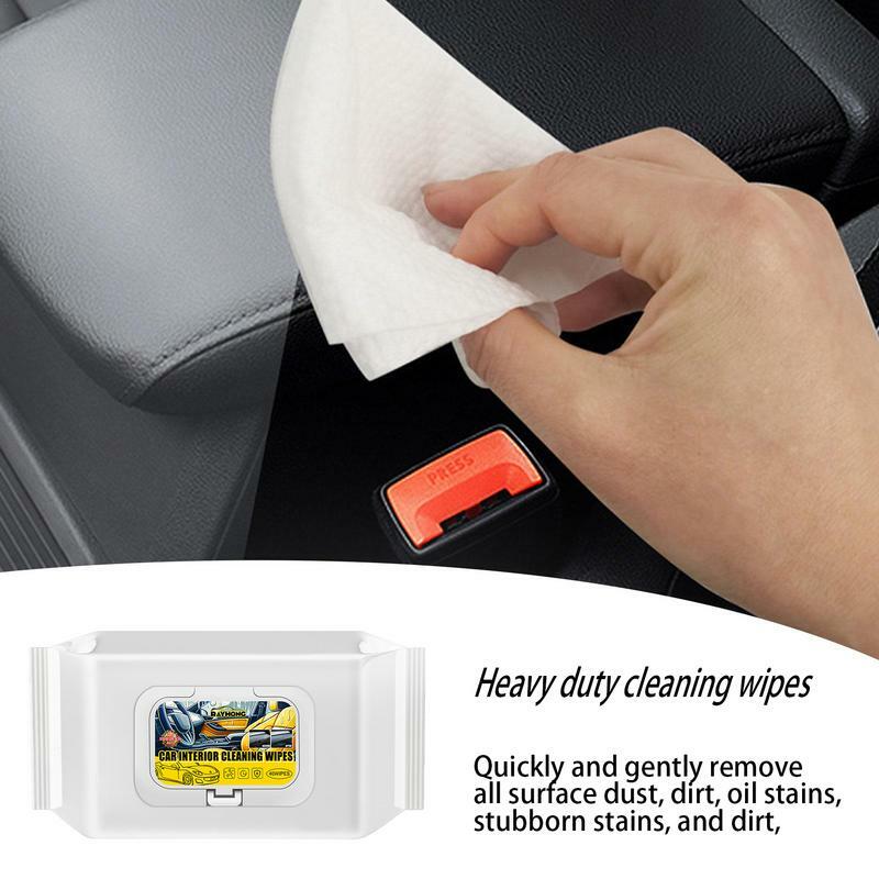 Car Interior Cleaning Wipes Multi-functional For Dashboard Seat Leather Console Carpet Disposable Clean Car Washing Towel Tool