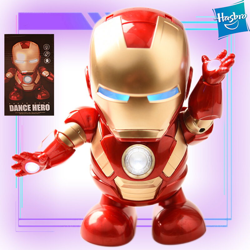 Robot de baile de Marvel Iron Man para niños, juguetes para niños, muñecas que pueden cantar y bailar acompañar, regalos sorpresa interactivos