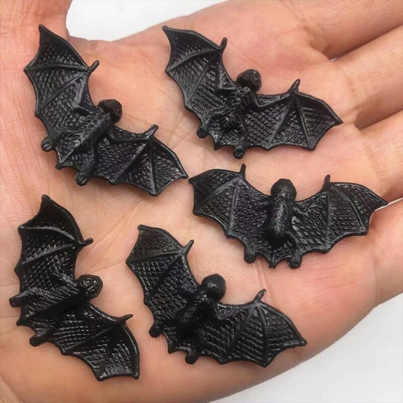 10/20 pçs plástico simulação bat modelo luminoso morcego realista prank prop brinquedo assustador novidade engraçado presente decorações de halloween