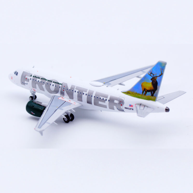 Liga Collectible Avião Presente, Frontier Airlines, Montana the Elk, Airbus A318 Diecast Aircraft Model, NG Modelo 1:400, N802FR, 48010