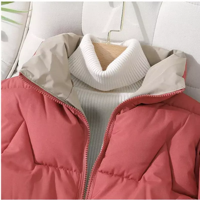 2023 nowe zimowe płaszcze damskie Parka bawełniana kurtki okazjonalne gruby ciepły płaszcz damski krótka odzież wierzchnia czarne ubrania Khaki 1987