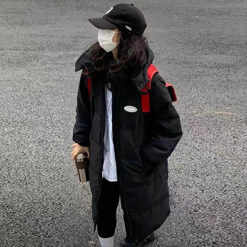 여성용 다운 코튼 코트, 겨울 재킷, 중간 길이 버전, 다목적 파카, 루즈 두꺼운 외투, 후드 오버코트, 2023 신상