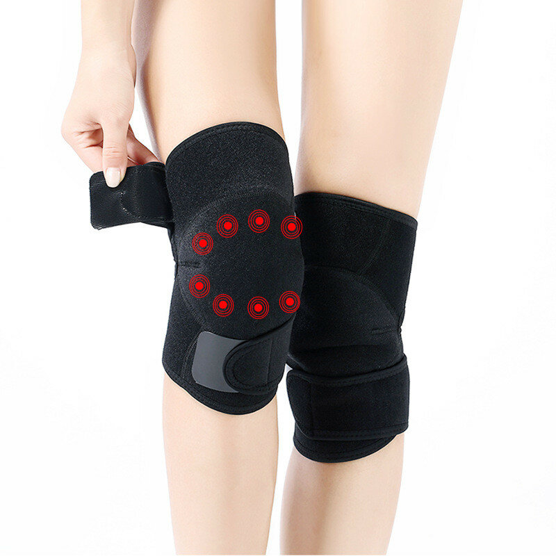 1 Pasang Penopang Bantalan Lutut Turmalin Pemanas Otomatis 8 Bantalan Lulut Terapi Magnetis Bantalan Radang Sendi Bantalan Lutut Lengan Pijat