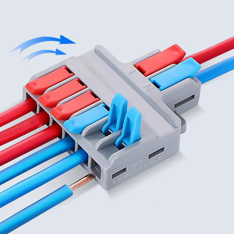 1 buah pemisah cepat, konektor kawat 2 In 4/6 Out konektor kabel Universal