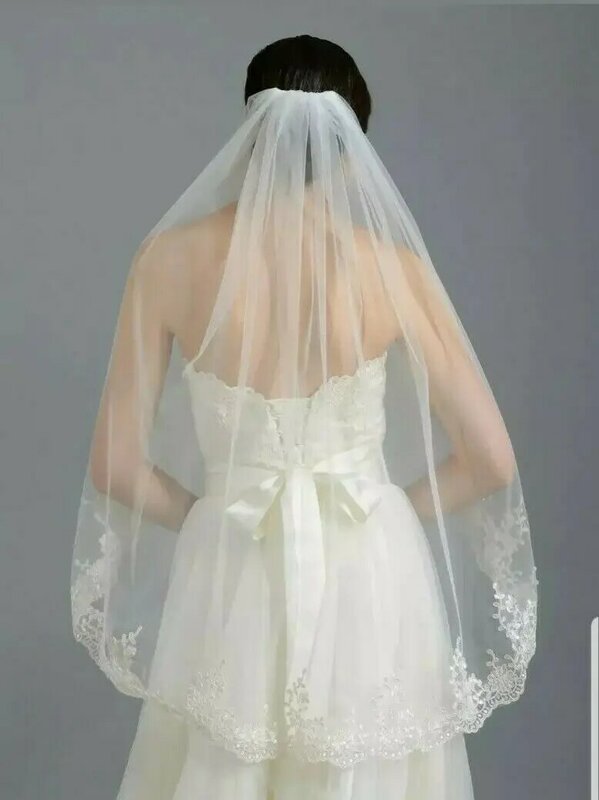 Вуаль для невесты, белый/слоновая кость, длина 1 шт. с пальцами, аксессуары для свадьбы
